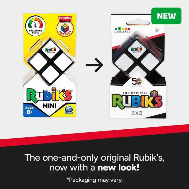 Alt view image 4 of 5 - Rubik's Mini, Original 2x2 Rubik's Cube 3D Puzzle Fidget Cube