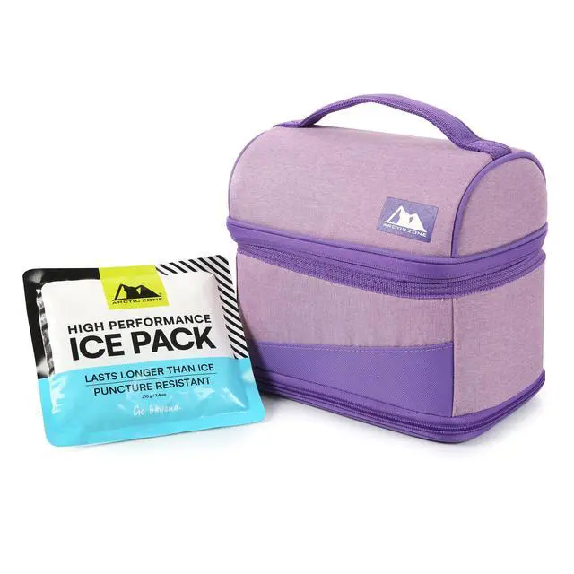 Alt view image 2 of 5 - Arctic Zone Lavender Purple Expandable Lunch Box with Thermal Insulation and Ice Pack