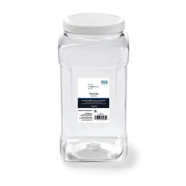 Alt view image 4 of 6 - (2 pack) Mainstays 4-Quart Clear Plastic Canister with White Twist-Top Lid (1 Each) 5.83" x 5.16" x 10.20", Well Suited to Pantry Organization and Food Storage