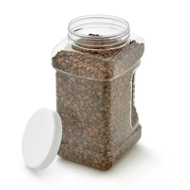 Alt view image 6 of 6 - (2 pack) Mainstays 4-Quart Clear Plastic Canister with White Twist-Top Lid (1 Each) 5.83" x 5.16" x 10.20", Well Suited to Pantry Organization and Food Storage