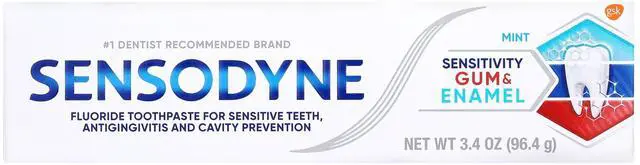 Main image of Sensodyne Enamel Fluoride & Gum Sensitive Toothpaste, Mint Flavor, 3.4 oz