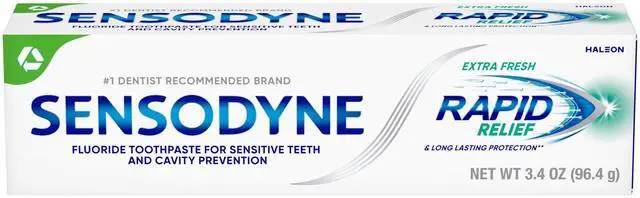 Main image of Sensodyne Rapid Relief Sensitive Toothpaste, Extra Fresh, 3.4 Oz, for Adults