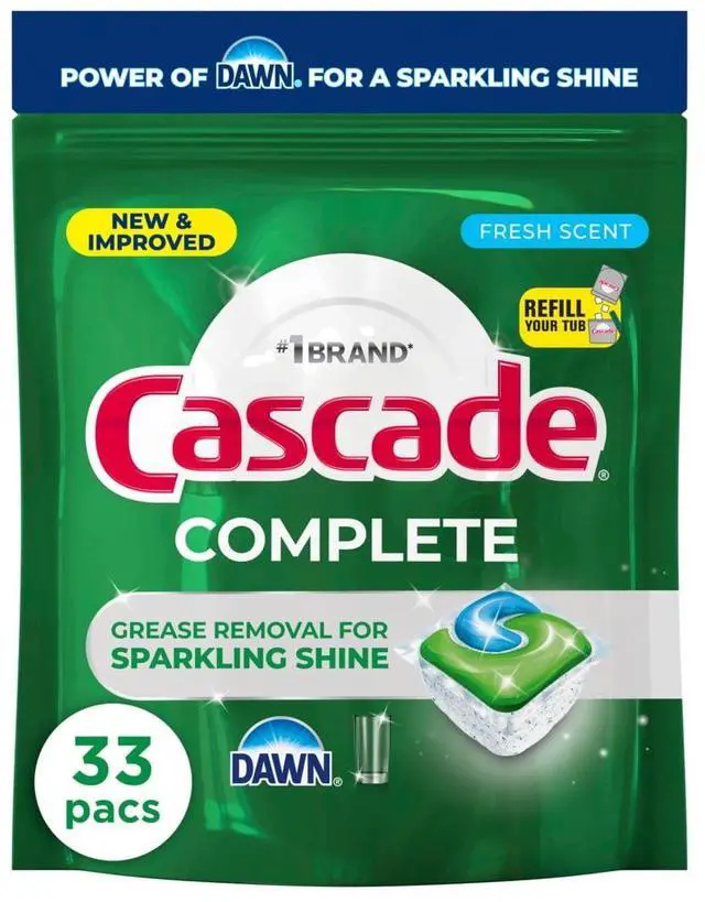 Main image of Cascade Complete Dishwasher Detergent Fresh, 33ct