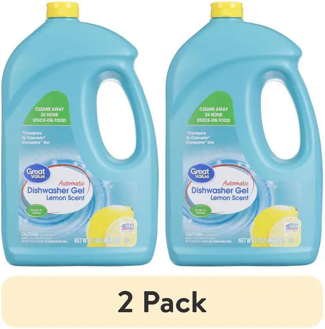 Main image of (2 pack) Great Value Automatic Dishwasher Gel, Lemon Scent, 75 Ounce, 1 Count