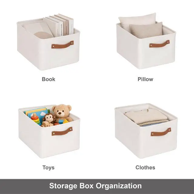 Alt view image 5 of 6 - Mainstays Rectangular Canvas Decorative Storage Basket with Polyurethane Handles, Natural, 15 in x 11.02 in x 7.87 in