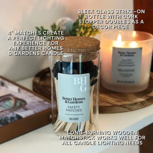 Alt view image 3 of 6 - Better Homes & Gardens Premium Wooden Safety Matches, 100 Count