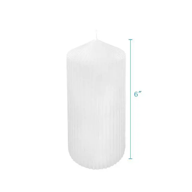Alt view image 3 of 4 - Mainstays Unscented Ribbed Pillar Candle, White, 3 in x 6 in