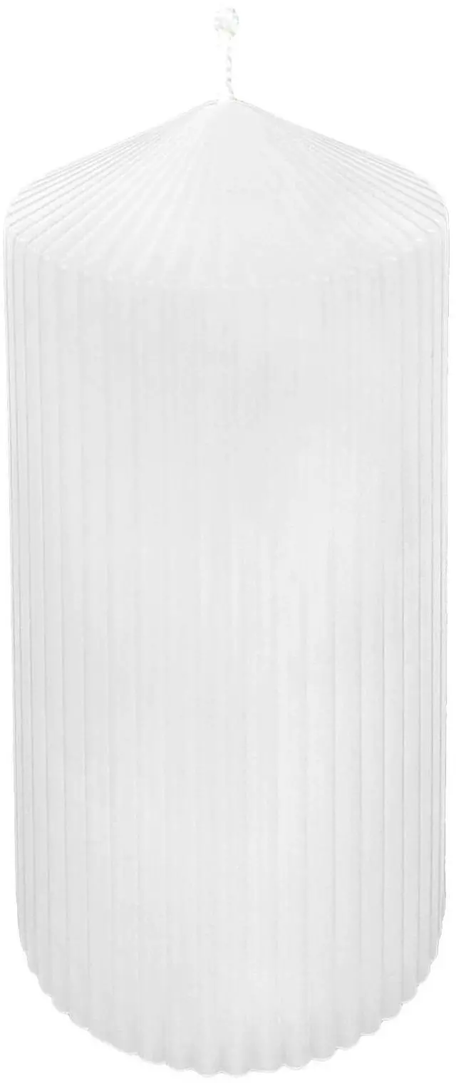 Alt view image 2 of 4 - Mainstays Unscented Ribbed Pillar Candle, White, 3 in x 6 in
