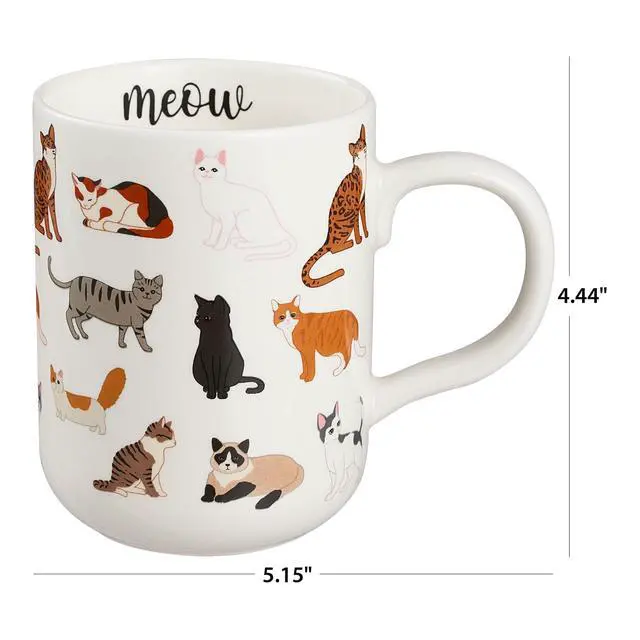 Alt view image 5 of 6 - Mainstays 16.06 oz White Stoneware Cat Mug