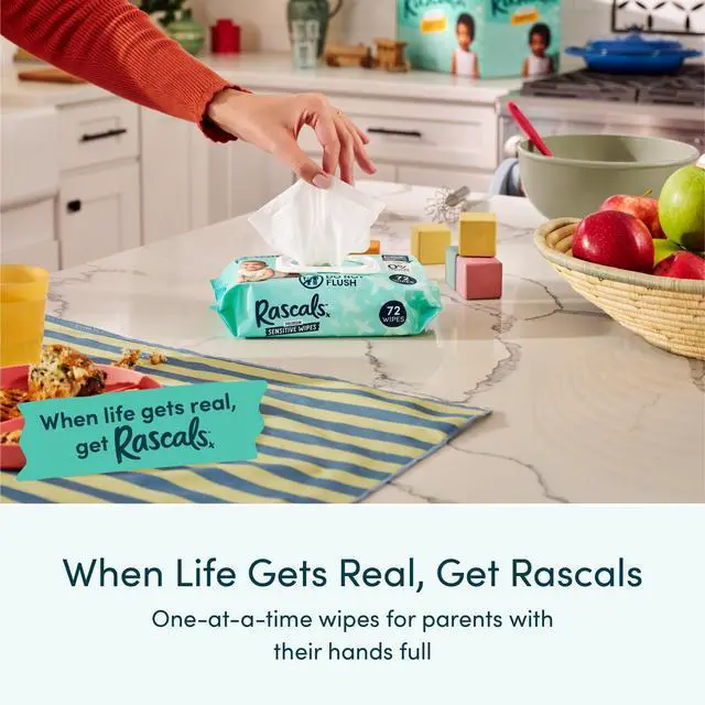 Alt view image 5 of 6 - Rascals Premium Sensitive Alcohol Free Baby Wipes, 216 Count