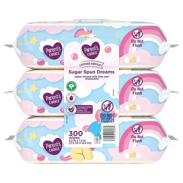 Alt view image 2 of 3 - Parent's Choice Baby Wipes, Sugar Spun Dreams Limited Edition, 300 Count