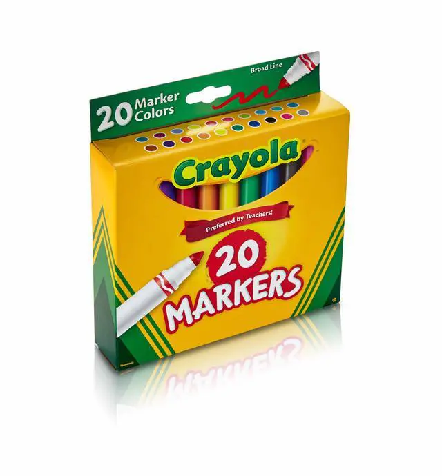 Alt view image 6 of 7 - Crayola Broad Line Markers, 20 Ct Classic Colors, School Supplies for Teachers and Kids, Classroom Supplies