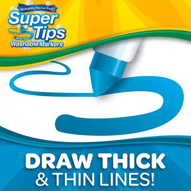 Alt view image 3 of 7 - Crayola Super Tips Washable Markers for Kids, 50 Ct, Back to School Supplies, Arts and Crafts, Classroom Must Haves, Coloring Gifts for Teachers and Kids, Ages 3+