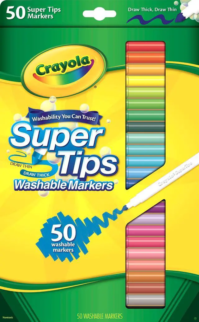 Alt view image 4 of 7 - Crayola Super Tips Washable Markers for Kids, 50 Ct, Back to School Supplies, Arts and Crafts, Classroom Must Haves, Coloring Gifts for Teachers and Kids, Ages 3+