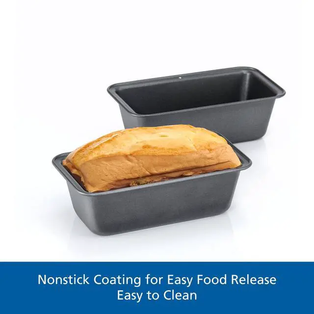 Alt view image 7 of 7 - Mainstays 2pk Nonstick Mini Loaf Pan, 5.7 in W x 3 in D x 2 in H
