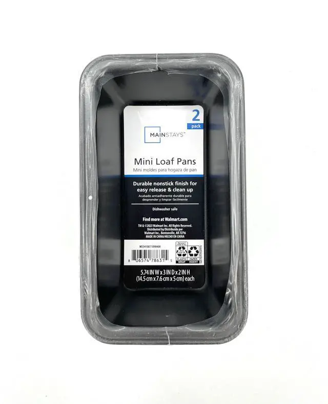 Alt view image 5 of 7 - Mainstays 2pk Nonstick Mini Loaf Pan, 5.7 in W x 3 in D x 2 in H