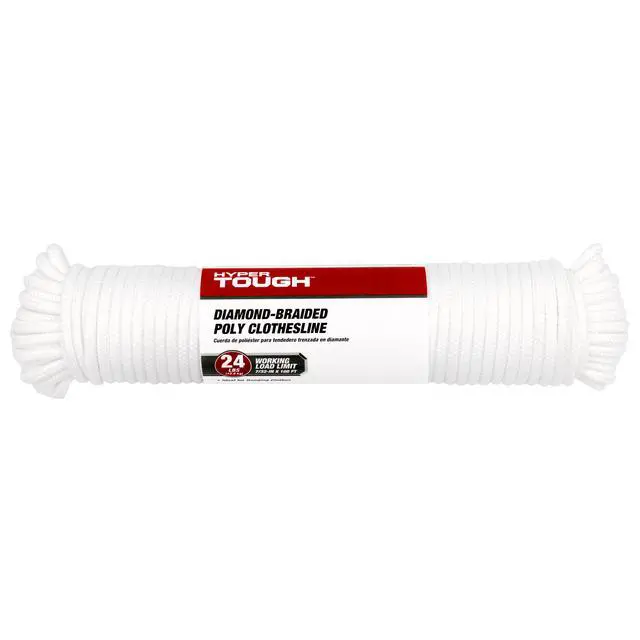 Alt view image 4 of 6 - Hyper Tough 7/32 Standard Diamond Braided Poly Clothes Line 100 feet White
