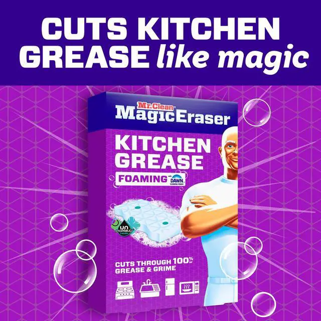 Alt view image 6 of 6 - Mr. Clean Magic Eraser Sponge, Kitchen Grease, Unstopables Fresh, 3 Count