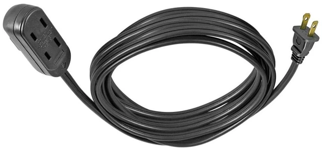 Main image of Hyper Tough 12 Ft 16 AWG 2-Prong Black Indoor Extension Cord, 125V 13A