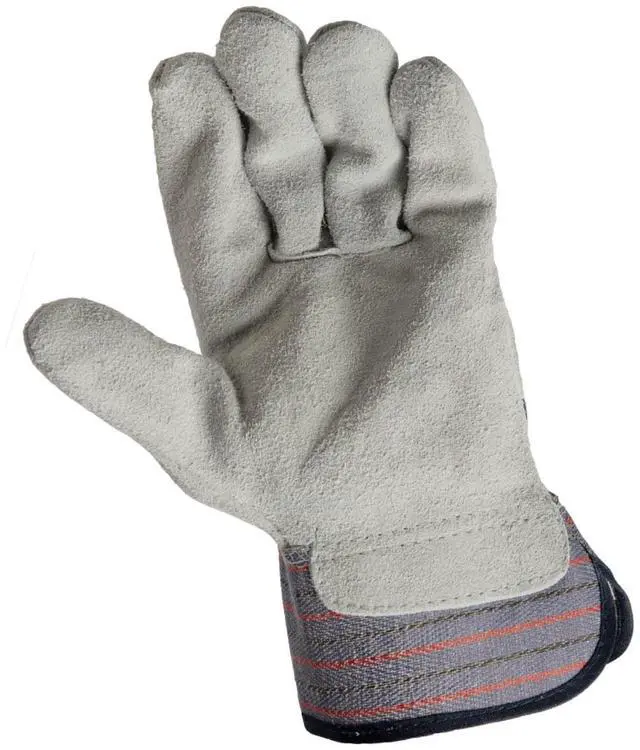 Alt view image 6 of 6 - Hyper Tough Leather Palm Multi-Use Work Gloves, Large, Glacier Gray, 1 Pair
