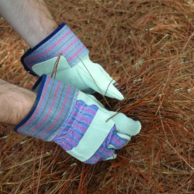 Alt view image 3 of 6 - Hyper Tough Leather Palm Multi-Use Work Gloves, Large, Glacier Gray, 1 Pair