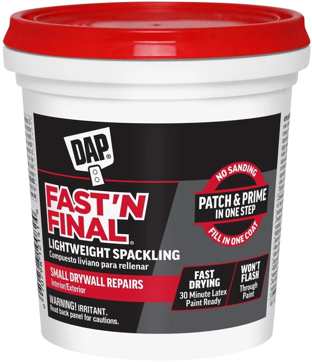 Alt view image 4 of 7 - DAP Fast 'N Final 16 oz White Lightweight Spackling Putty