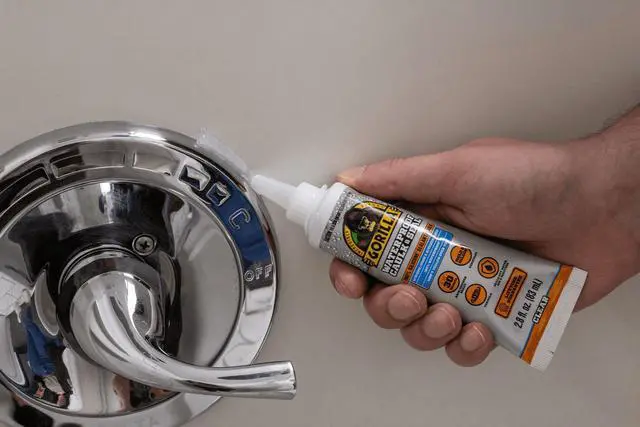 Alt view image 5 of 6 - Gorilla Waterproof Caulk & Seal Silicone Sealant, 2.8oz Squeeze Tube - Clear Caulking Sealant for Kitchen, Window, Bath, Marine, Door and More