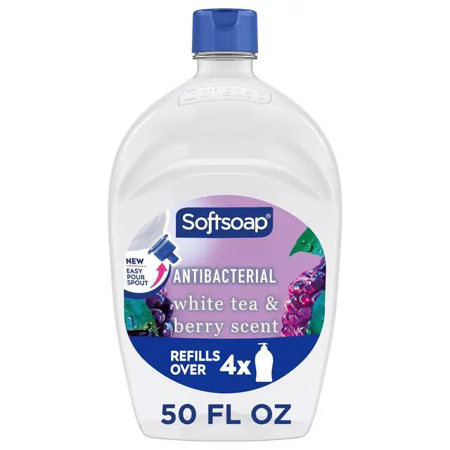 Alt view image 3 of 6 - Softsoap Antibacterial Liquid Hand Soap, New Easy Pour Spout, White Tea and Berry Scent, 50 fl oz