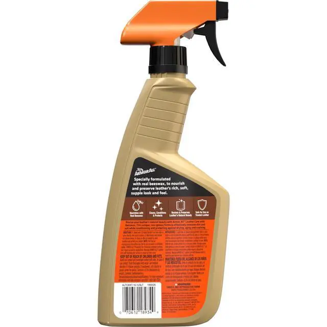 Alt view image 5 of 6 - Armor All Leather Care with Beeswax Automotive Spray, Car Cleaning and Protectant, 16 fl oz