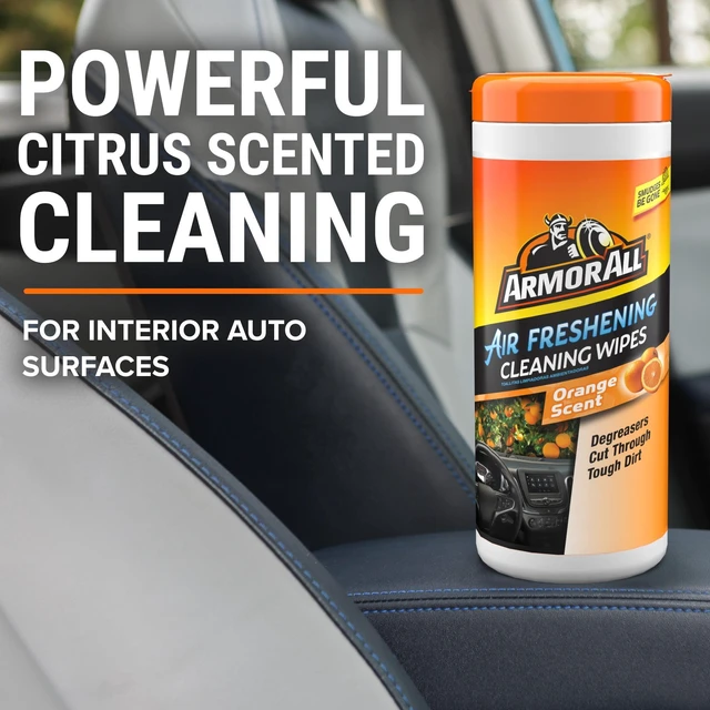 Alt view image 6 of 6 - Armor All Interior Car Cleaning Wipes in Orange Scent, 25 Count