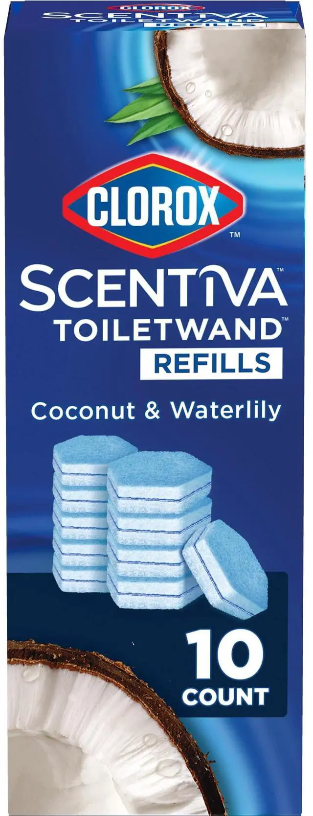Main image of Clorox Scentiva ToiletWand Refills, Coconut and Waterlily, 10 Count