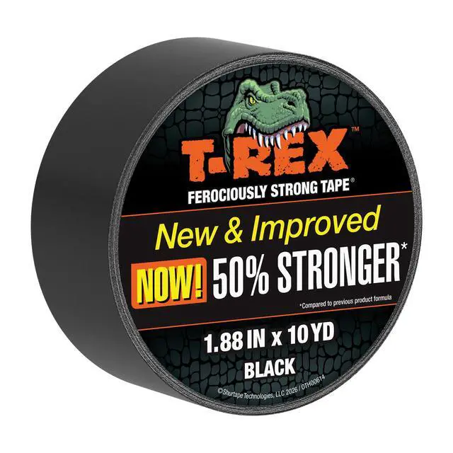 Alt view image 3 of 6 - T-Rex Ferociously Strong Tape, 1.88 in. x 10 yd., Black