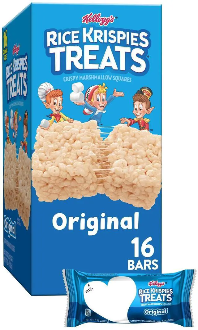 Main image of Rice Krispies Treats Original Chewy Crispy Marshmallow Squares, Kids Snacks, 12.4 oz, 16 Count