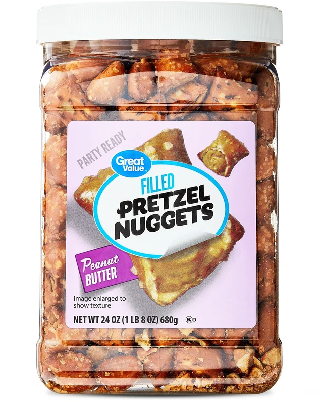 Main image of Great Value Peanut Butter Filled Pretzel, 24 oz (Resealable Container)