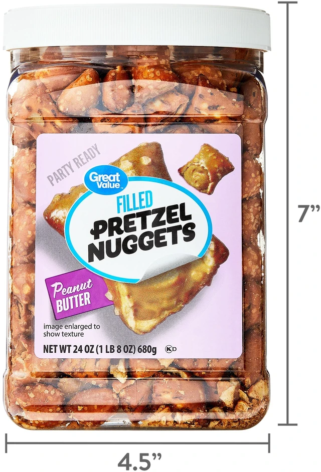 Alt view image 3 of 6 - Great Value Peanut Butter Filled Pretzel, 24 oz (Resealable Container)