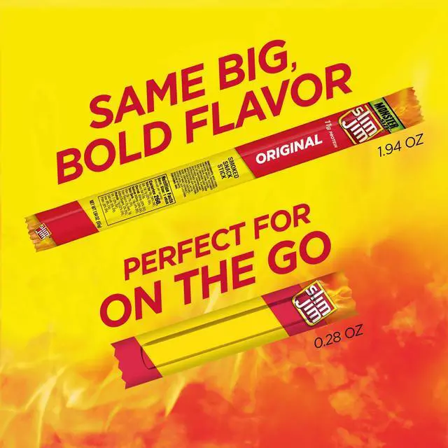 Alt view image 2 of 5 - Slim Jim Smoked Jerky Snack Sticks, Original Flavor, 6g Protein Per Serving, Lunchbox Snacks, 0.28 oz. (26-Count)