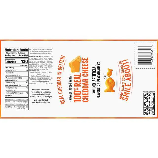 Alt view image 3 of 6 - Goldfish Cheddar Cheese Crackers, Snack Packs, 1 oz, 12 Count Multi-Pack Tray