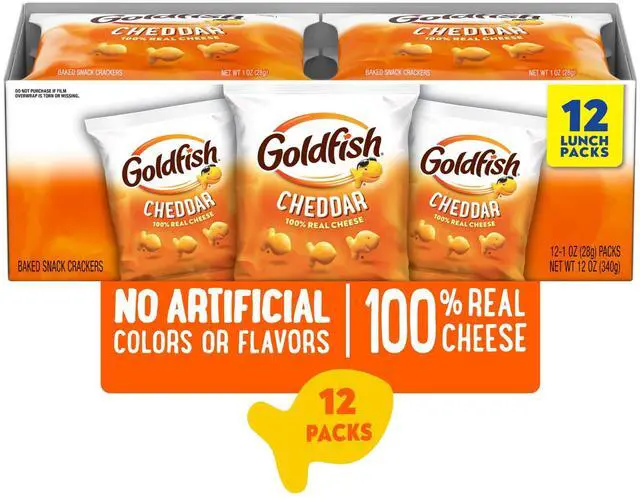 Main image of Goldfish Cheddar Cheese Crackers, Snack Packs, 1 oz, 12 Count Multi-Pack Tray