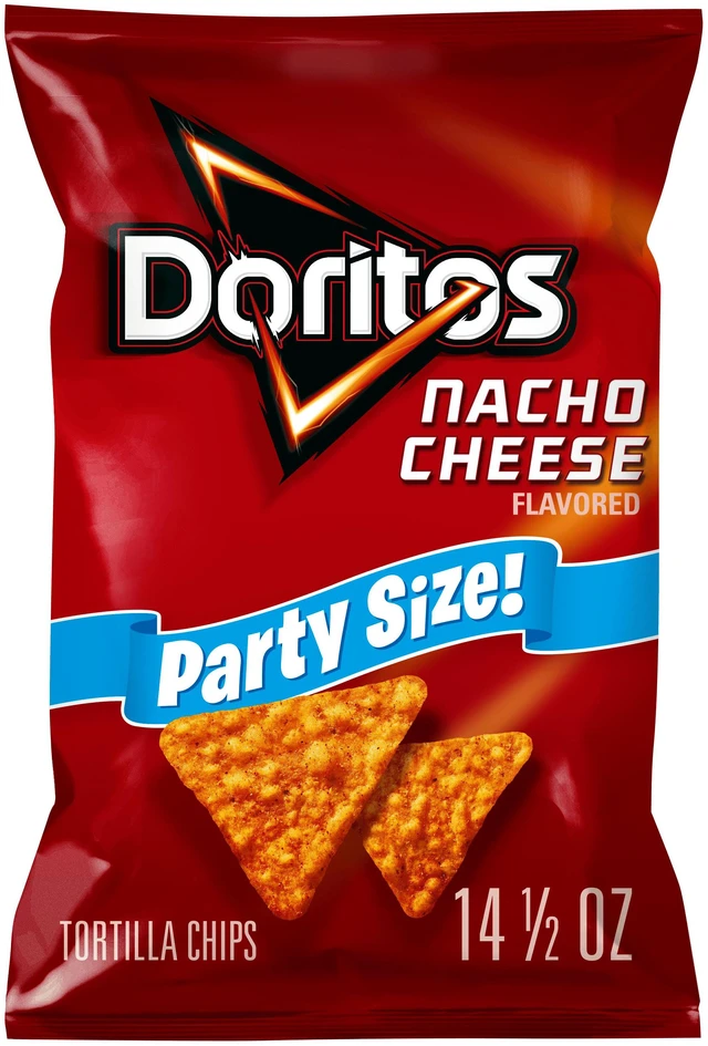 Main image of Doritos Nacho Cheese Tortilla Snack Chips,Party Size, 14.5 Ounce Bag