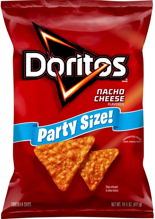 Alt view image 2 of 7 - Doritos Nacho Cheese Tortilla Snack Chips,Party Size, 14.5 Ounce Bag