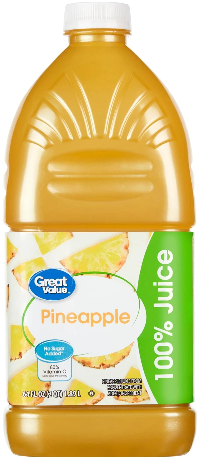 Alt view image 6 of 6 - (2 pack) Great Value Pineapple 100% Juice, 64 fl oz