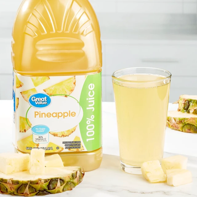 Alt view image 2 of 6 - (2 pack) Great Value Pineapple 100% Juice, 64 fl oz