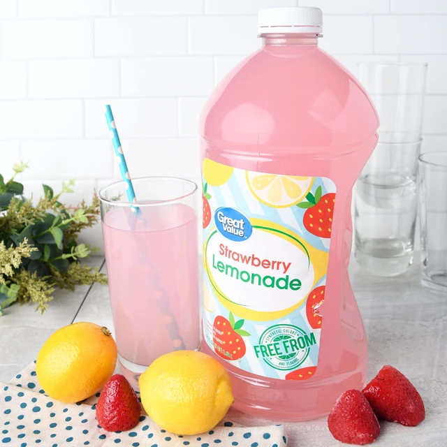 Alt view image 6 of 7 - (2 pack) Great Value Strawberry Lemonade, 96 fl oz