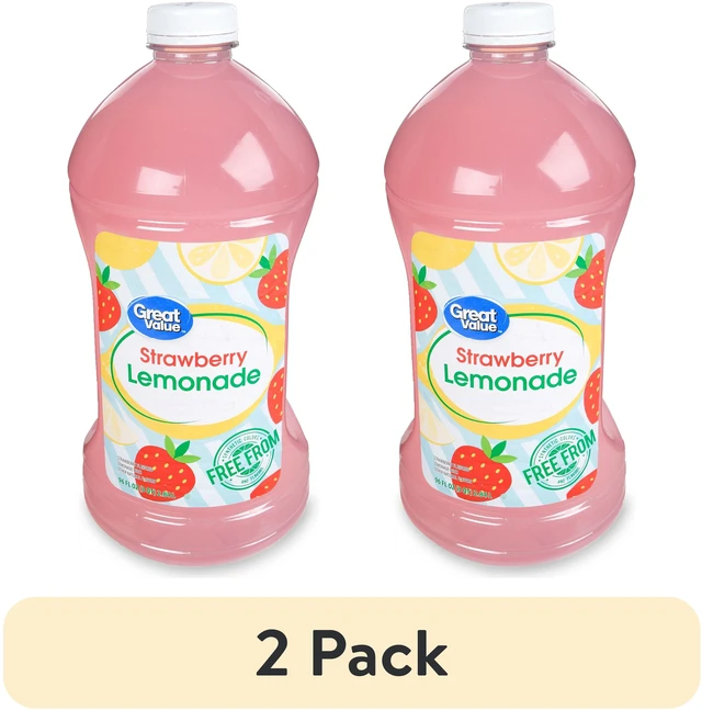 Main image of (2 pack) Great Value Strawberry Lemonade, 96 fl oz