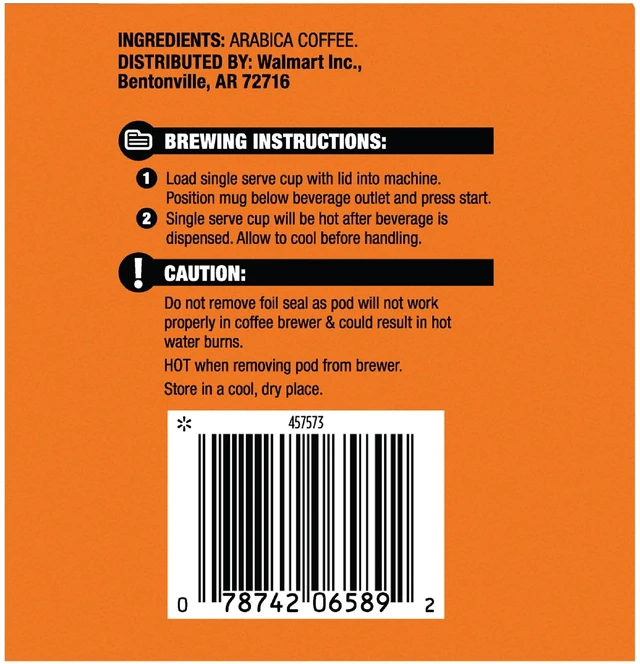 Alt view image 2 of 6 - Great Value 100% Arabica Breakfast Blend Medium Roast Ground Coffee Pods, 12 Count