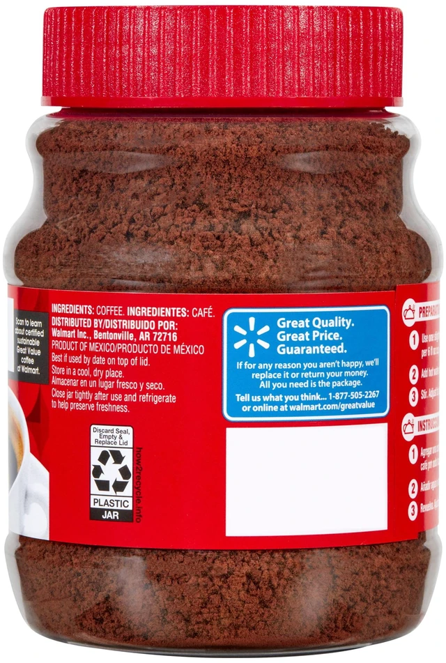 Alt view image 6 of 7 - Great Value Classic Medium Roast Instant Coffee, 8 oz