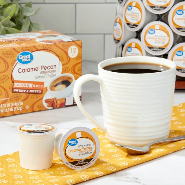 Alt view image 6 of 7 - Great Value Caramel Pecan Medium Roast Coffee Pods, 12 Ct