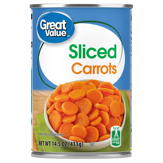 Alt view image 2 of 7 - (6 pack) Great Value Sliced Carrots, 14.5 oz Can