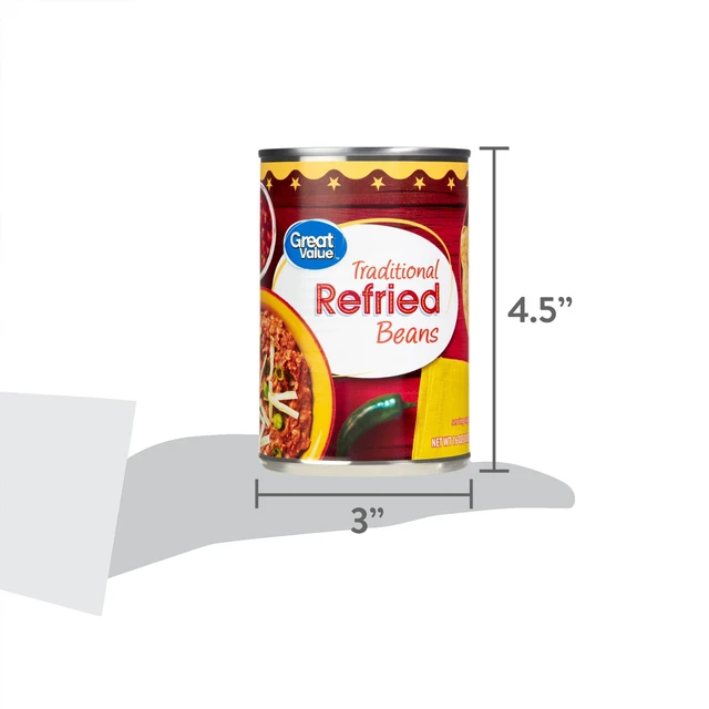 Alt view image 2 of 7 - (6 pack) Great Value Traditional Refried Beans, 16 oz