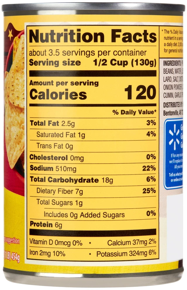 Alt view image 7 of 7 - (6 pack) Great Value Traditional Refried Beans, 16 oz